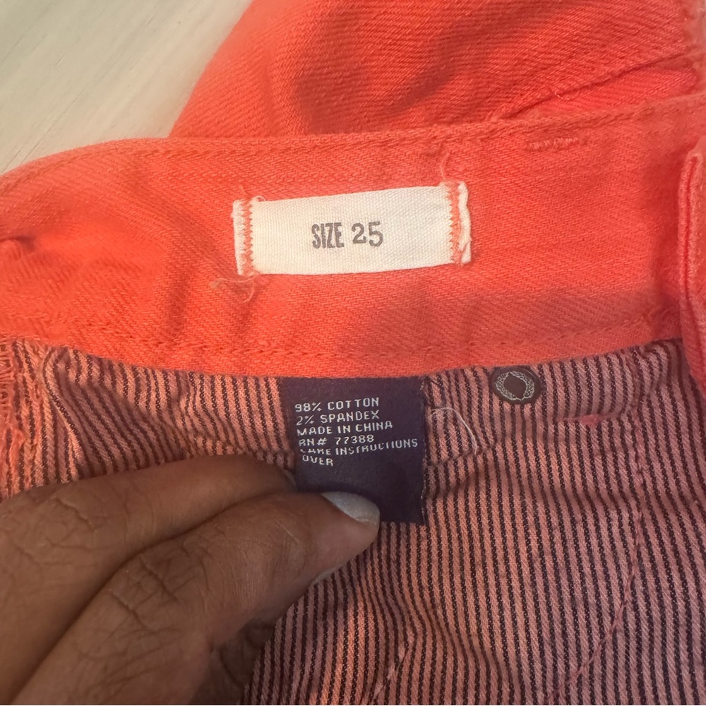Madewell orange cutoff shorts size 25 red denim shorts - Picture 8 of 12